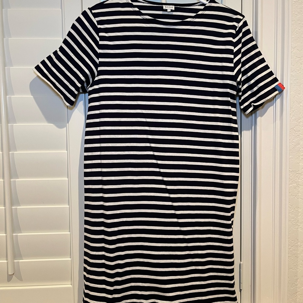 KULE Black and White Striped Mini Dress